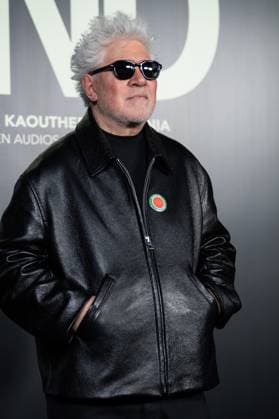 November 18, 2025, Madrid, Spain: Pedro Almodovar poses during the premiere for the film La Voz de Hind , at the Palacio de la Prensa, in Madrid. Madrid Spain - ZUMAs197 20251118_aab_s197_039 Copyright: xAtilanoxGarciax