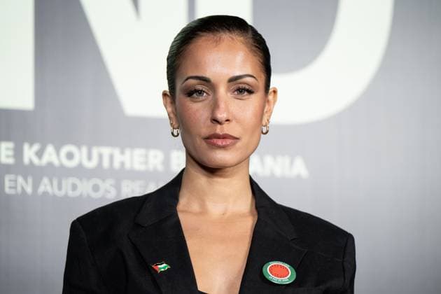 November 18, 2025, Madrid, Spain: Actress Hiba Abouk poses during the premiere for the film La Voz de Hind , at the Palacio de la Prensa, in Madrid. Madrid Spain - ZUMAs197 20251118_aab_s197_041 Copyright: xAtilanoxGarciax