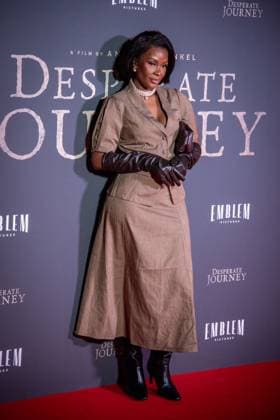 Desperate Journey London Premiere in London - 18 Nov 2025 A model attends the London Premiere of Desperate Journey at Odeon Luxe Leicester Square. London United Kingdom Copyright: xLoredanaxSangiulianox xSOPAxImagesx LSangiuliano-2-115