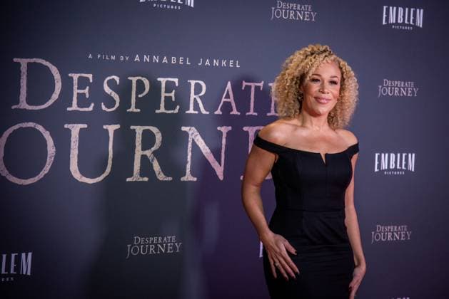 Desperate Journey London Premiere in London - 18 Nov 2025 Ria Hebden attends the London Premiere of Desperate Journey at Odeon Luxe Leicester Square. London United Kingdom Copyright: xLoredanaxSangiulianox xSOPAxImagesx LSangiuliano-2-53