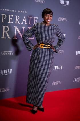 Desperate Journey London Premiere in London - 18 Nov 2025 Sarah Mulindwa attends the London Premiere of Desperate Journey at Odeon Luxe Leicester Square. London United Kingdom Copyright: xLoredanaxSangiulianox xSOPAxImagesx LSangiuliano-2-64