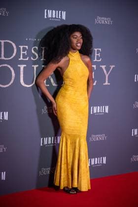 November 18, 2025, London, United Kingdom: Athena Gilbert attends the London Premiere of Desperate Journey at Odeon Luxe Leicester Square. London United Kingdom - ZUMAs197 20251118_aaa_s197_207 Copyright: xLoredanaxSangiulianox