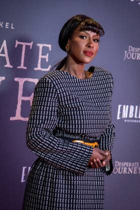 November 18, 2025, London, United Kingdom: Sarah Mulindwa attends the London Premiere of Desperate Journey at Odeon Luxe Leicester Square. London United Kingdom - ZUMAs197 20251118_aaa_s197_216 Copyright: xLoredanaxSangiulianox
