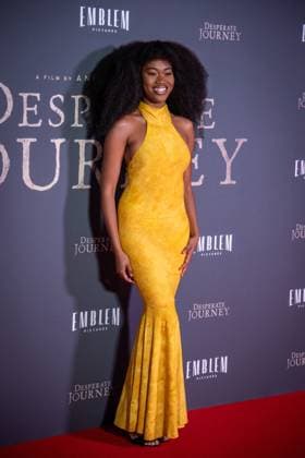 November 18, 2025, London, United Kingdom: Athena Gilbert attends the London Premiere of Desperate Journey at Odeon Luxe Leicester Square. London United Kingdom - ZUMAs197 20251118_aaa_s197_218 Copyright: xLoredanaxSangiulianox