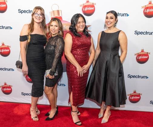 November 18, 2025, Bronx, New York, USA: Melinda Williamson, Valerie Chartier, Kristal Ada and Stephanie Jones of Blue Star Wives attend Lifetime Celebrates Annual It s a Wonderful Lifetime Holiday Movie Slate at Overlook at Winter Village Bryant Park in New York, NY on November 18, 2025 Bronx USA - ZUMAr339 20251118_znp_r339_028 Copyright: xLevxRadinx