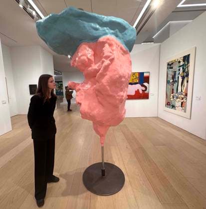 November 18, 2025, New York, New York, USA: A woman looks at Ã¢â‚¬ËœURSÃ¢â‚¬â ¢ by artist Franz West, 2010, estimate $175,000 - $225,000, seen on display at the press preview for Marquee Week Fall 2025 Modern and Comtempory Art held at Phillips Auction House New York. New York USA - ZUMAk03_ 20251118_zaf_k03_121 Copyright: xNancyxKaszermanx