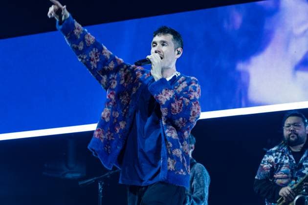 Dan Smith of Bastille seen performing live on stage during their UK tour. Bastille Performed at London O2 Arena UK as the last night of their From All Sides Songs from the First 15 years, UK Tour on 18th November 2025 Bastille are Dan Smith, Will Farquarson, Kyle Simmons and Chris Wood, The Band Bastille was also joined by guest touring musicians. London United Kingdom Copyright: xBonniexBritainx xSOPAxImagesx ACC07259