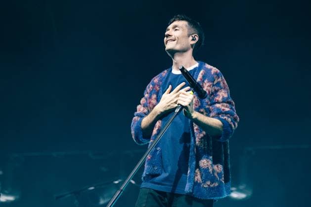Dan Smith of Bastille seen performing live on stage during their UK tour. Bastille Performed at London O2 Arena UK as the last night of their From All Sides Songs from the First 15 years, UK Tour on 18th November 2025 Bastille are Dan Smith, Will Farquarson, Kyle Simmons and Chris Wood, The Band Bastille was also joined by guest touring musicians. London United Kingdom Copyright: xBonniexBritainx xSOPAxImagesx BAS09305