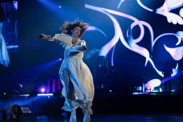 November 18, 2025, Eboli, Italy: Elisa Toffoli aka Elisa performs live at Palasele duirng the Palasport Live 2025 Tour. Eboli Italy - ZUMAs197 20251118_aaa_s197_409 Copyright: xAndreaxGulx