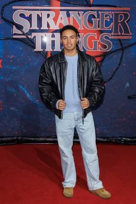 Fan Event Stranger Things 5 Carl Aurel Burggräfe at the Netflix Stranger Things Season 5 Fan Event at Tempelhof Airport Hangar 7 on 18 11 2025 in Berlin Copyright: xEventpressxKochanx