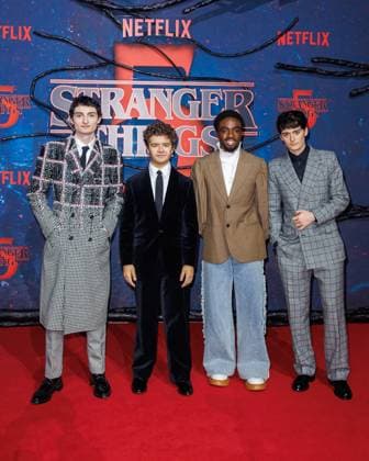 Stranger Things 5 fan event Finn Wolfhard, Gaten Matarazzo, Caleb McLaughlin and Noah Schnapp at the Netflix Stranger Things season 5 fan event at Tempelhof Airport Hangar 7 on 18 11 2025 in Berlin Copyright: xEventpressxKochanx
