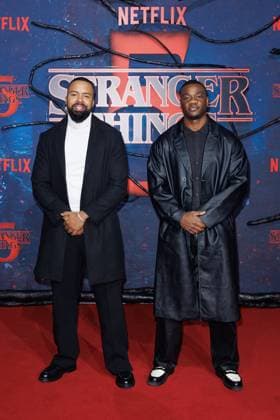 Stranger Things 5 fan event Barry Hammerschmidt Bodyformus and Melo Nisuka at the Netflix Stranger Things season 5 fan event at Tempelhof Airport Hangar 7 on 18 11 2025 in Berlin Copyright: xEventpressxKochanx