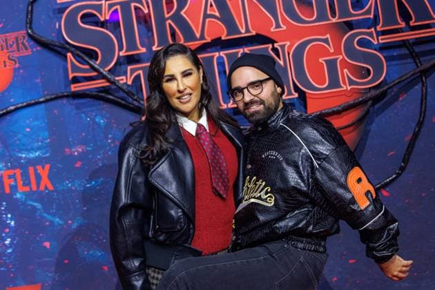 Fan Event Stranger Things 5 Senna Gammour and Xhem at the Netflix Stranger Things Season 5 Fan Event at Tempelhof Airport Hangar 7 on 18 11 2025 in Berlin Copyright: xEventpressxKochanx