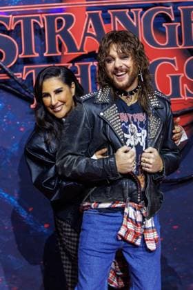 Fan Event Stranger Things 5 Senna Gammour and Riccardo Simonetti at the Netflix Stranger Things Season 5 Fan Event at Tempelhof Airport Hangar 7 on 18 11 2025 in Berlin Copyright: xEventpressxKochanx