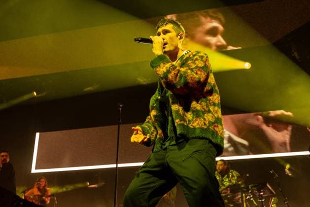 November 18, 2025, London, United Kingdom: Dan Smith of Bastille seen performing live on stage during their UK tour. Bastille Performed at London O2 Arena UK as the last night of their From All Sides Songs from the First 15 years, UK Tour on 18th November 2025.Bastille are Dan Smith, Will Farquarson, Kyle Simmons and Chris Wood, The Band Bastille was also joined by guest touring musicians. London United Kingdom - ZUMAs197 20251118_aaa_s197_432 Copyright: xBonniexBritainx