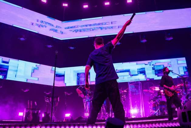 November 18, 2025, London, United Kingdom: Dan Smith of Bastille seen performing live on stage during their UK tour. Bastille Performed at London O2 Arena UK as the last night of their From All Sides Songs from the First 15 years, UK Tour on 18th November 2025.Bastille are Dan Smith, Will Farquarson, Kyle Simmons and Chris Wood, The Band Bastille was also joined by guest touring musicians. London United Kingdom - ZUMAs197 20251118_aaa_s197_454 Copyright: xBonniexBritainx
