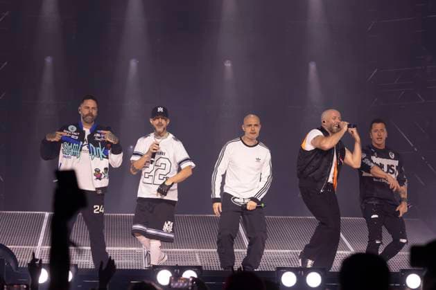 Five perform at Co-Op Live Boyband Five (5ive) performs as part of their Keep On Movin Tour at Co-Op Live, Manchester, England, 18th November 2025, Credit:Mike Gray Avalon  Copyright: xMikexGrayx xAvalonx 1053196291