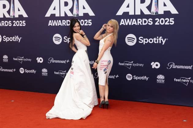 ARIA AWARDS 2025, Cat & Calmell during the the 2025 ARIA Awards at Hordern Pavilion in Sydney, Wednesday, November 19, 2025. ( NO ARCHIVING SYDNEY NEW SOUTH WALES AUSTRALIA  Copyright: xSITTHIXAYxDITTHAVONGx 20251119186575552706