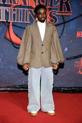 abb Caleb McLaughlin as a guest on the red carpet at the big fan event with screening of the Netflix series STRANGER THINGS 5 at Tempelhof Airport on 18 11 2025 in Berlin Berlin Germany