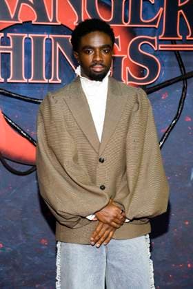 abb Caleb McLaughlin as a guest on the red carpet at the big fan event with screening of the Netflix series STRANGER THINGS 5 at Tempelhof Airport on 18 11 2025 in Berlin Berlin Germany