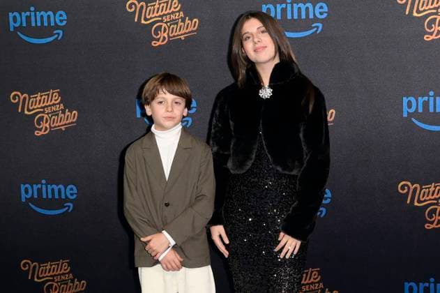 Paolo Caluano and Rita Longordo at the premiere of the Amazon Prime Video film Natale senza Babbo at Cinema Adriano Rome, 18 11 2025 Foto:xA.xM.xTinghinox xFuturexImagex natale_5102