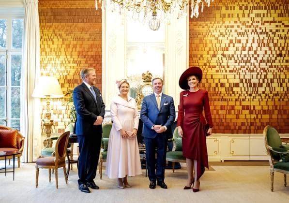 Den Haag, The Netherlands, 2025-11-19 08:57:12 THE HAGUE, 19-11-2025, King Willem-Alexander and Queen Maxima receive Grand Duke Guillaume and Grand Duchess StÃ phanie of Luxembourg for a one-day visit. King Willem-Alexander and Queen Maxima receive the Grand Ducal Couple in audience at Huis ten Bosch Palace. PHOTO: NLBeeld POOL NLBeeld Robin van Lonkhuijsen Credit: NL Beeld Patrick van Emst  Copyright: xx x