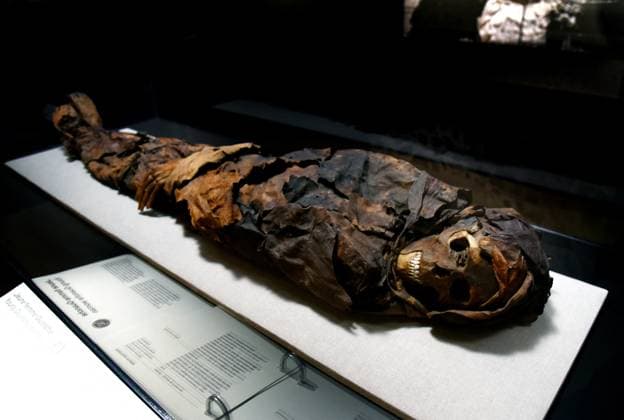 Mummies at the Museum of Mankind - Paris Mummies at the Museum of Mankind (Musee de L Homme). Mummies (La jeune femme Guanche) during a media preview of the exhibition in Paris, France on November 18, 2025. Photo by Alain Apaydin ABACAPRESS Paris France  Copyright: xApaydinxAlain ABACAx
