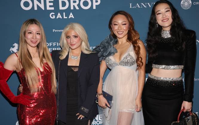 One Drop Gala 2025 18 November 2025 . Los Angeles, California - Alice Aoki, Leah Qin, Melanie Uno At One Drop Gala 2025 held at Audrey Irmas Pavilion in Los Angeles., Credit:Sadou Faye Avalon United States, CA, Los Angeles, Audrey Irmas Pavilion  Copyright: xSadouxFayex xAvalonx 1053315895