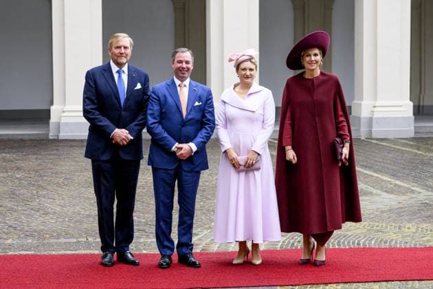Den Haag, The Netherlands, 2025-11-19 11:50:53 THE HAGUE, 19-11-2025, Noordeinde Palace King Willem-Alexander and Queen Maxima receive Grand Duke Guillaume and Grand Duchess StÃ phanie of Luxembourg for a one-day visit with a lunch at Noordeinde Palace PHOTO: NLBeeld Patrick van Emst Credit: NL Beeld Patrick van Emst  Copyright: xx x