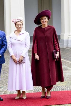 Dutch Royal Couple Receives Grand Duke and Duchess of Luxembourg - The Netherlands Queen Maxima and Grand Duchess Stephanie of Luxembourg during a one-day visit with a lunch at Noordeinde Palace in The Hague, The Netherlands on November 19, 2025. Photo by Bruno Press ABACAPRESS.COM The Hague Noordeinde Palace Netherlands  Copyright: xBrunoxPress ABACAx