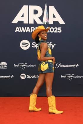 November 19, 2025: TSEHAY HAWKINS attends the 2025 ARIA Awards at the Hordern Pavilion on November 19, 2025 in Sydney, NSW Australia - ZUMAa155 20251119_aaa_a155_104 Copyright: xChristopherxKhouryx