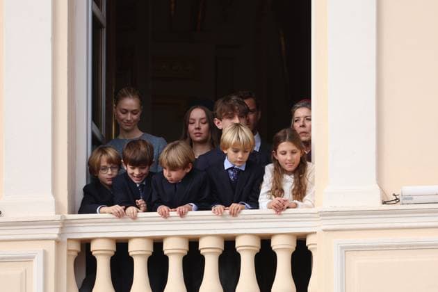 Balcony Palace during the Monaco National Day Celebrations NO TABLOIDS WEB & PRINT, BILDZEITUNG OUT, BILD.DE OUT, NO DAILY MAIL, NO DAILY MAIL GROUP, NO VOICI, NO CLOSER, NO PUBLIC Princess Charlotte, Princess Stephanie, Caroline, of Monaco,Andrea Casiraghi, Tatiana Santo Domingo ,Pierre Casiraghi, Beatrice Borromeo ,Louis Ducruet at the Balcony Palace during the Monaco National Day Celebrations, on November 19 TH 2025  Copyright: xFabricexChasseryx