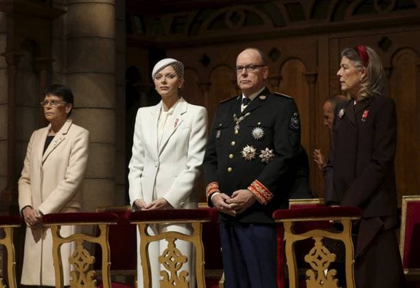 FETE NATIONALE MONACO CATHEDRALE PHOTOPQR NICE MATIN Jean François Ottonello Monaco 19 11 2025 NO TABLOIDS WEB PRINT, NO DAILY MAIL GROUP, NO VOICI, NO GALA Fete Nationale Monegasque 2025 Cathedrale de Monaco Prince Albert II and Princess Charlene surrounded by Princess Stephanie and Princess Caroline Monaco 19 November 2025 Monegasque National Day 2025 Monaco France  Copyright: xPHOTOPQR NICExMATIN MAXPPPxJeanxFrançoisxOttonellox 20251119NIM4385 20251119NIM4385