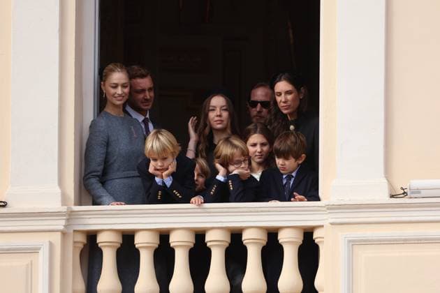 Balcony Palace during the Monaco National Day Celebrations NO TABLOIDS WEB & PRINT, BILDZEITUNG OUT, BILD.DE OUT, NO DAILY MAIL, NO DAILY MAIL GROUP, NO VOICI, NO CLOSER, NO PUBLIC Princess Charlotte, Princess Stephanie, Caroline, of Monaco,Andrea Casiraghi, Tatiana Santo Domingo ,Pierre Casiraghi, Beatrice Borromeo ,Louis Ducruet at the Balcony Palace during the Monaco National Day Celebrations, on November 19 TH 2025  Copyright: xFabricexChasseryx