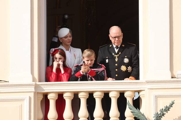 Balcony Palace during the Monaco National Day Celebrations NO TABLOIDS WEB & PRINT, BILDZEITUNG OUT, BILD.DE OUT, NO DAILY MAIL, NO DAILY MAIL GROUP, NO VOICI, NO CLOSER, NO PUBLIC Princess Charlotte, Princess Stephanie, Caroline, of Monaco,Andrea Casiraghi, Tatiana Santo Domingo ,Pierre Casiraghi, Beatrice Borromeo ,Louis Ducruet at the Balcony Palace during the Monaco National Day Celebrations, on November 19 TH 2025  Copyright: xFabricexChasseryx