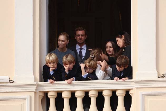 Balcony Palace during the Monaco National Day Celebrations NO TABLOIDS WEB & PRINT, BILDZEITUNG OUT, BILD.DE OUT, NO DAILY MAIL, NO DAILY MAIL GROUP, NO VOICI, NO CLOSER, NO PUBLIC Princess Charlotte, Princess Stephanie, Caroline, of Monaco,Andrea Casiraghi, Tatiana Santo Domingo ,Pierre Casiraghi, Beatrice Borromeo ,Louis Ducruet at the Balcony Palace during the Monaco National Day Celebrations, on November 19 TH 2025  Copyright: xFabricexChasseryx