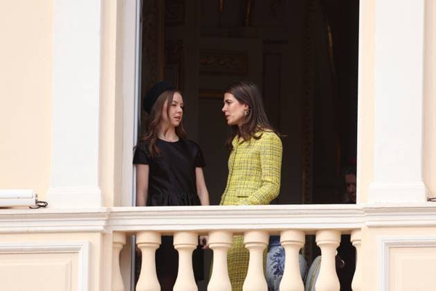 Balcony Palace during the Monaco National Day Celebrations NO TABLOIDS WEB & PRINT, BILDZEITUNG OUT, BILD.DE OUT, NO DAILY MAIL, NO DAILY MAIL GROUP, NO VOICI, NO CLOSER, NO PUBLIC Princess Charlotte, Princess Stephanie, Caroline, of Monaco,Andrea Casiraghi, Tatiana Santo Domingo ,Pierre Casiraghi, Beatrice Borromeo ,Louis Ducruet at the Balcony Palace during the Monaco National Day Celebrations, on November 19 TH 2025  Copyright: xFabricexChasseryx