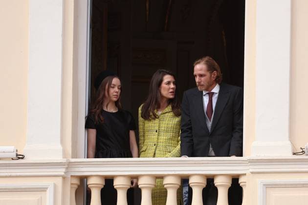 Balcony Palace during the Monaco National Day Celebrations NO TABLOIDS WEB & PRINT, BILDZEITUNG OUT, BILD.DE OUT, NO DAILY MAIL, NO DAILY MAIL GROUP, NO VOICI, NO CLOSER, NO PUBLIC Princess Charlotte, Princess Stephanie, Caroline, of Monaco,Andrea Casiraghi, Tatiana Santo Domingo ,Pierre Casiraghi, Beatrice Borromeo ,Louis Ducruet at the Balcony Palace during the Monaco National Day Celebrations, on November 19 TH 2025  Copyright: xFabricexChasseryx