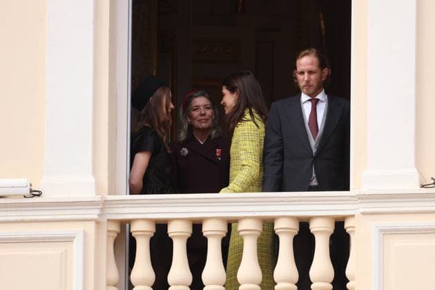 Balcony Palace during the Monaco National Day Celebrations NO TABLOIDS WEB & PRINT, BILDZEITUNG OUT, BILD.DE OUT, NO DAILY MAIL, NO DAILY MAIL GROUP, NO VOICI, NO CLOSER, NO PUBLIC Princess Charlotte, Princess Stephanie, Caroline, of Monaco,Andrea Casiraghi, Tatiana Santo Domingo ,Pierre Casiraghi, Beatrice Borromeo ,Louis Ducruet at the Balcony Palace during the Monaco National Day Celebrations, on November 19 TH 2025  Copyright: xFabricexChasseryx