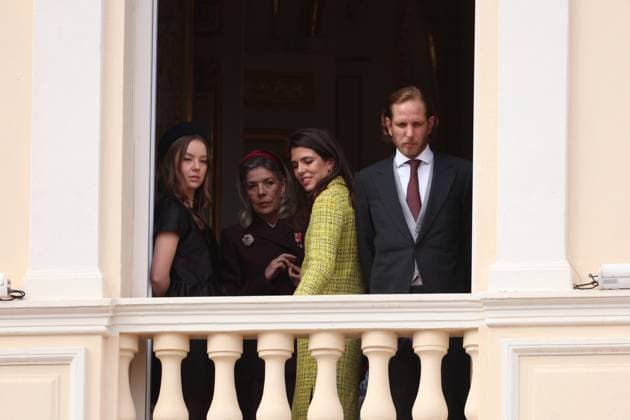 Balcony Palace during the Monaco National Day Celebrations NO TABLOIDS WEB & PRINT, BILDZEITUNG OUT, BILD.DE OUT, NO DAILY MAIL, NO DAILY MAIL GROUP, NO VOICI, NO CLOSER, NO PUBLIC Princess Charlotte, Princess Stephanie, Caroline, of Monaco,Andrea Casiraghi, Tatiana Santo Domingo ,Pierre Casiraghi, Beatrice Borromeo ,Louis Ducruet at the Balcony Palace during the Monaco National Day Celebrations, on November 19 TH 2025  Copyright: xFabricexChasseryx