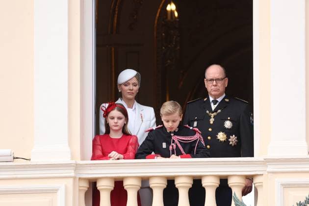 Balcony Palace during the Monaco National Day Celebrations NO TABLOIDS WEB & PRINT, BILDZEITUNG OUT, BILD.DE OUT, NO DAILY MAIL, NO DAILY MAIL GROUP, NO VOICI, NO CLOSER, NO PUBLIC Princess Charlotte, Princess Stephanie, Caroline, of Monaco,Andrea Casiraghi, Tatiana Santo Domingo ,Pierre Casiraghi, Beatrice Borromeo ,Louis Ducruet at the Balcony Palace during the Monaco National Day Celebrations, on November 19 TH 2025  Copyright: xFabricexChasseryx