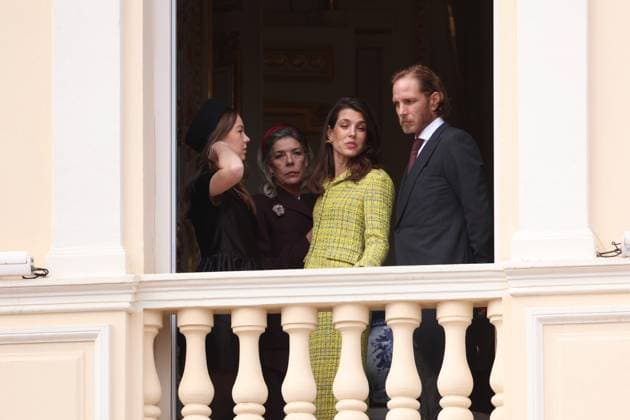Balcony Palace during the Monaco National Day Celebrations NO TABLOIDS WEB & PRINT, BILDZEITUNG OUT, BILD.DE OUT, NO DAILY MAIL, NO DAILY MAIL GROUP, NO VOICI, NO CLOSER, NO PUBLIC Princess Charlotte, Princess Stephanie, Caroline, of Monaco,Andrea Casiraghi, Tatiana Santo Domingo ,Pierre Casiraghi, Beatrice Borromeo ,Louis Ducruet at the Balcony Palace during the Monaco National Day Celebrations, on November 19 TH 2025  Copyright: xFabricexChasseryx