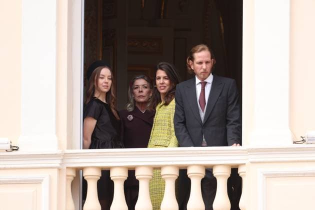 Balcony Palace during the Monaco National Day Celebrations NO TABLOIDS WEB & PRINT, BILDZEITUNG OUT, BILD.DE OUT, NO DAILY MAIL, NO DAILY MAIL GROUP, NO VOICI, NO CLOSER, NO PUBLIC Princess Charlotte, Princess Stephanie, Caroline, of Monaco,Andrea Casiraghi, Tatiana Santo Domingo ,Pierre Casiraghi, Beatrice Borromeo ,Louis Ducruet at the Balcony Palace during the Monaco National Day Celebrations, on November 19 TH 2025  Copyright: xFabricexChasseryx
