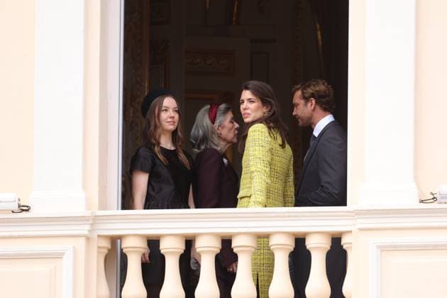 Balcony Palace during the Monaco National Day Celebrations NO TABLOIDS WEB & PRINT, BILDZEITUNG OUT, BILD.DE OUT, NO DAILY MAIL, NO DAILY MAIL GROUP, NO VOICI, NO CLOSER, NO PUBLIC Princess Charlotte, Princess Stephanie, Caroline, of Monaco,Andrea Casiraghi, Tatiana Santo Domingo ,Pierre Casiraghi, Beatrice Borromeo ,Louis Ducruet at the Balcony Palace during the Monaco National Day Celebrations, on November 19 TH 2025  Copyright: xFabricexChasseryx