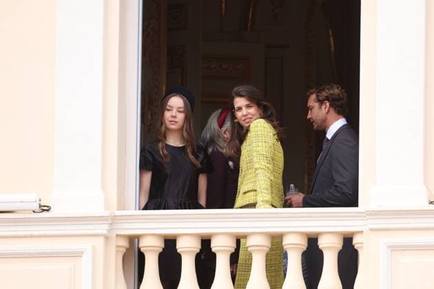 Balcony Palace during the Monaco National Day Celebrations NO TABLOIDS WEB & PRINT, BILDZEITUNG OUT, BILD.DE OUT, NO DAILY MAIL, NO DAILY MAIL GROUP, NO VOICI, NO CLOSER, NO PUBLIC Princess Charlotte, Princess Stephanie, Caroline, of Monaco,Andrea Casiraghi, Tatiana Santo Domingo ,Pierre Casiraghi, Beatrice Borromeo ,Louis Ducruet at the Balcony Palace during the Monaco National Day Celebrations, on November 19 TH 2025  Copyright: xFabricexChasseryx