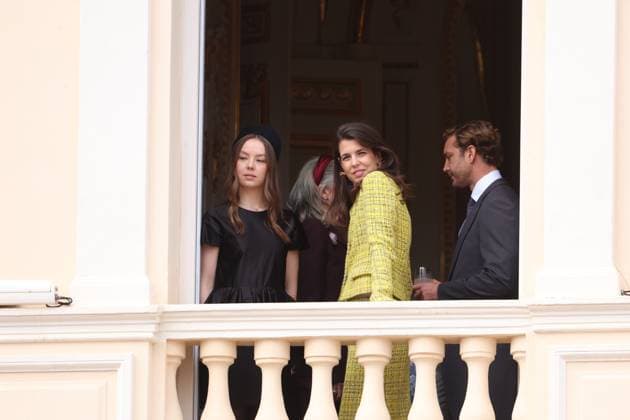 Balcony Palace during the Monaco National Day Celebrations NO TABLOIDS WEB & PRINT, BILDZEITUNG OUT, BILD.DE OUT, NO DAILY MAIL, NO DAILY MAIL GROUP, NO VOICI, NO CLOSER, NO PUBLIC Princess Charlotte, Princess Stephanie, Caroline, of Monaco,Andrea Casiraghi, Tatiana Santo Domingo ,Pierre Casiraghi, Beatrice Borromeo ,Louis Ducruet at the Balcony Palace during the Monaco National Day Celebrations, on November 19 TH 2025  Copyright: xFabricexChasseryx