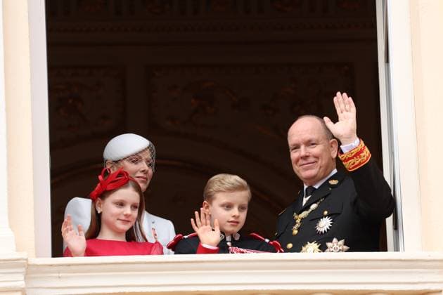Balcony Palace during the Monaco National Day Celebrations NO TABLOIDS WEB & PRINT, BILDZEITUNG OUT, BILD.DE OUT, NO DAILY MAIL, NO DAILY MAIL GROUP, NO VOICI, NO CLOSER, NO PUBLIC Princess Charlotte, Princess Stephanie, Caroline, of Monaco,Andrea Casiraghi, Tatiana Santo Domingo ,Pierre Casiraghi, Beatrice Borromeo ,Louis Ducruet at the Balcony Palace during the Monaco National Day Celebrations, on November 19 TH 2025  Copyright: xFabricexChasseryx