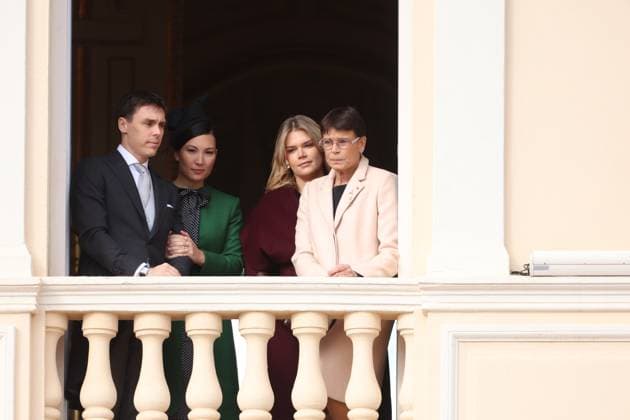 Balcony Palace during the Monaco National Day Celebrations NO TABLOIDS WEB & PRINT, BILDZEITUNG OUT, BILD.DE OUT, NO DAILY MAIL, NO DAILY MAIL GROUP, NO VOICI, NO CLOSER, NO PUBLIC Princess Charlotte, Princess Stephanie, Caroline, of Monaco,Andrea Casiraghi, Tatiana Santo Domingo ,Pierre Casiraghi, Beatrice Borromeo ,Louis Ducruet at the Balcony Palace during the Monaco National Day Celebrations, on November 19 TH 2025  Copyright: xFabricexChasseryx