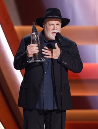 Paul Franklin accepts the award for Musician of the Year onstage during the 59th CMA Awards at the Bridgestone Arena in Nashville, Tennessee, on Wednesday, November 19, 2025.  NAS20251119294 JOHNxANGELILLO
