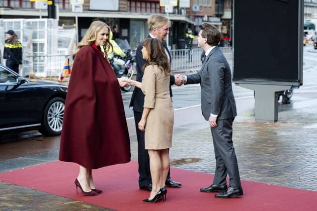 THE HAGUE King Willem-Alexander and Princess Amalia arrive at the Grote Kerk (Great Church) for the Special Joint Session of the Senate and House of Representatives, marking the eightieth anniversary of the first joint parliamentary session since the Second World War. The session reflected on the end of the war and the meaning of freedom in a time of conflict and polarization. ANP JEROEN JUMELET netherlands out - belgium out  Copyright: xx x542569489x originalFilename: 542569489.jpg